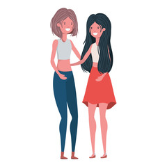 young women in white background avatar character