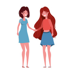 young women in white background avatar character