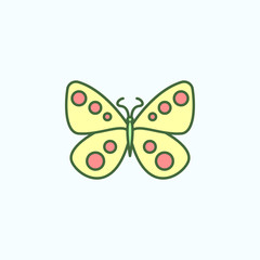 Color butterfly field outline icon