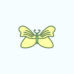 Color butterfly field outline icon