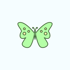 Color butterfly field outline icon