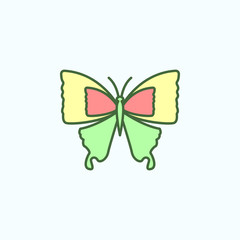 Color butterfly field outline icon