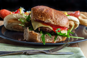 Barbecue Grilled Cheeseburger Hotdog