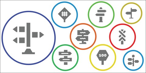 signpost icon set