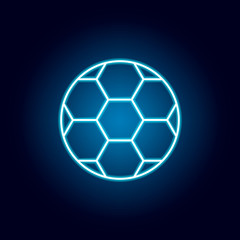 football, soccer, sport outline icon in neon style. elements of education illustration line icon. signs, symbols can be used for web, logo, mobile app, UI, UX