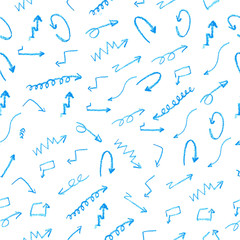 Simple Vector Blue Seamless Pattern arrow with for background, banner wrapping paper etc