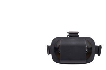 Black plastic VR headset, Virtual Reality mask.