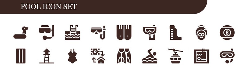 pool icon set