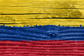 Kolumbien Vintage Flagge auf Holz