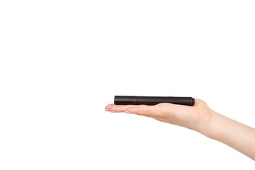 Hand with felt tip marker, drawing or writinng gesture.