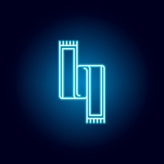 scarf, winter outline icon in neon style. elements of education illustration line icon. signs, symbols can be used for web, logo, mobile app, UI, UX