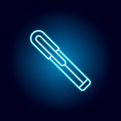 pen, office material outline icon in neon style. elements of education illustration line icon. signs, symbols can be used for web, logo, mobile app, UI, UX