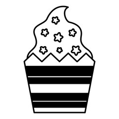 sweet cupcake snack on white background