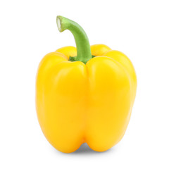 Ripe yellow bell pepper isolated on white