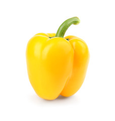 Ripe yellow bell pepper isolated on white