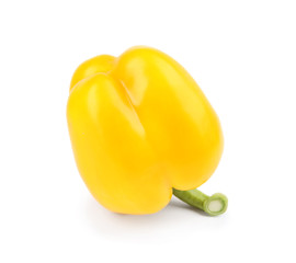 Ripe yellow bell pepper isolated on white