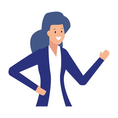 business woman character portrait white background