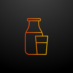 a bottle of milk and a glass nolan icon. Elements of food set. Simple icon for websites, web design, mobile app, info graphics