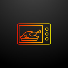 chicken in microline nolan icon. Elements of food set. Simple icon for websites, web design, mobile app, info graphics