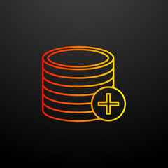 sign add coins nolan icon. Elements of mobile banking set. Simple icon for websites, web design, mobile app, info graphics