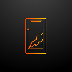 growth chart in a smart phone nolan icon. Elements of mobile banking set. Simple icon for websites, web design, mobile app, info graphics