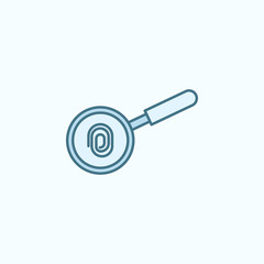 search by fingerprint field outline icon. Element of crime icon