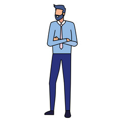 businessman character portrait on white background