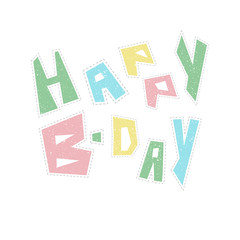Funny colorful Happy Birthday lettering for kids