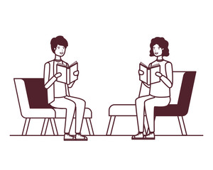 young men sitting in chair with white background