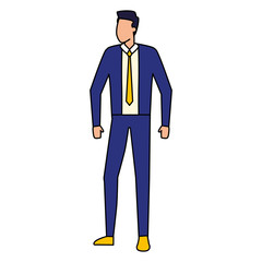 businessman character portrait on white background