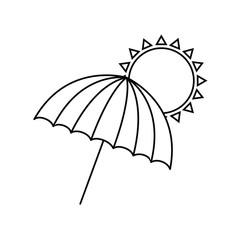 silhouette of beach umbrella for summer striped