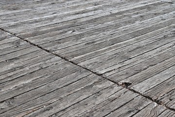 Detailed close up on wooden planks and weathered wood textures