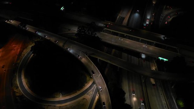 Freeway traffic at night