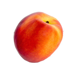 one fresh tasty peach on a white background, isolate