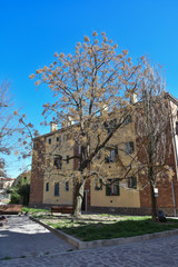 buildings, boats and canals in Venice,Italy, 2019