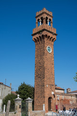 Fototapeta premium Clocktower on the island of Murano, Venice, Italy,march ,2019