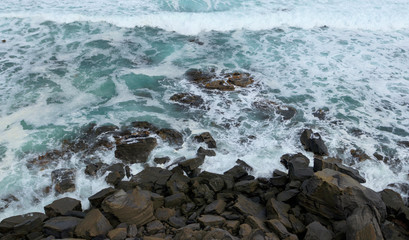 South Cape Tasmania with rocks and surf