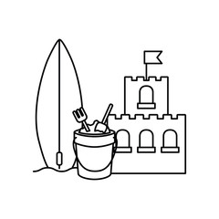 silhouette of sand castle on white background