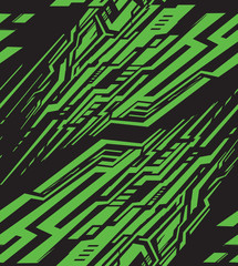 Abstract seamless graphic vector covers pattern with different alien lines. Extreme sport style illustration.