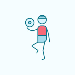 football player field outline with red element icon