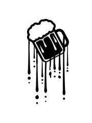 tropfen graffiti glas trinken bier alkohol gebiet durst saufen betrunken party oktoberfest nüchtern freunde team crew lustig betrinken clipart design © Style-o-Mat-Design