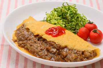 キーマカレーオムレツ