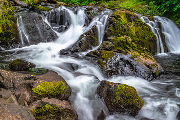 Beautiful Sunset Hike Up Sweet Creek Falls in Oregon