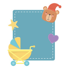 Baby stroller and teddy bear design