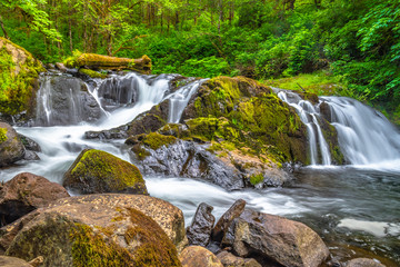 Beautiful Sunset Hike Up Sweet Creek Falls in Oregon