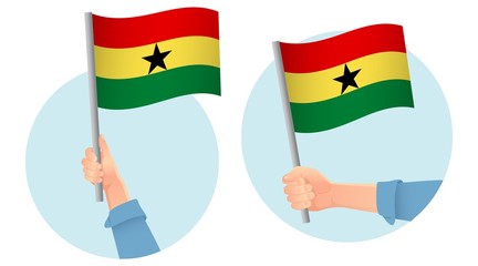 Ghana flag in hand icon
