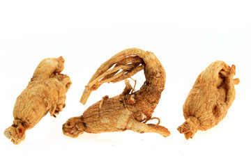 Ginseng on a white background