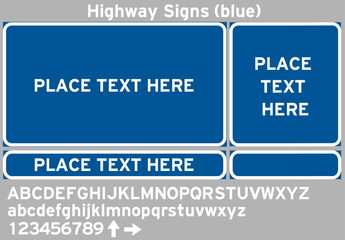 Highway Road signs blue