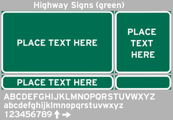 Highway Road signs Green