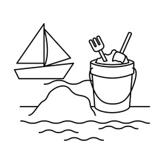 silhouette of straw picnic basket on white background